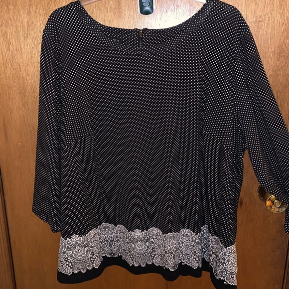 Polka-Dot and Lace Blouse - Picture 1 of 4